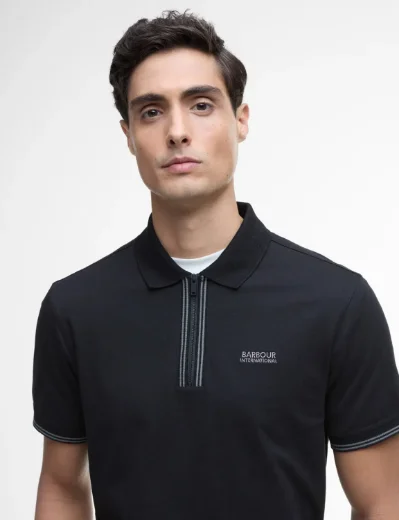 Barbour International Ollie Twin Tipped Placket Polo | Black