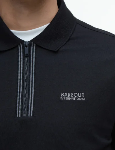 Barbour International Ollie Twin Tipped Placket Polo | Black