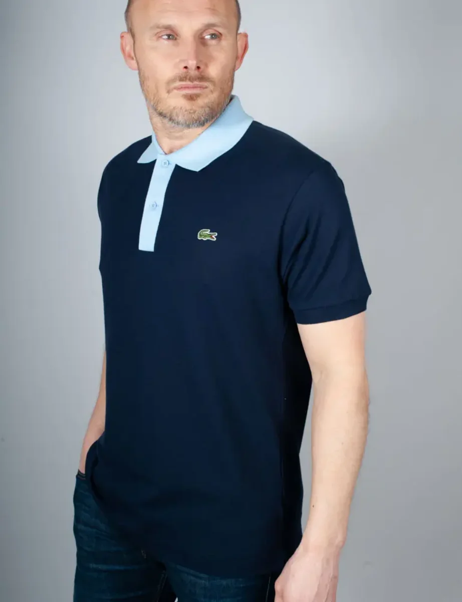 Lacoste Classic Fit Contrast Collar Polo | Navy / Blue