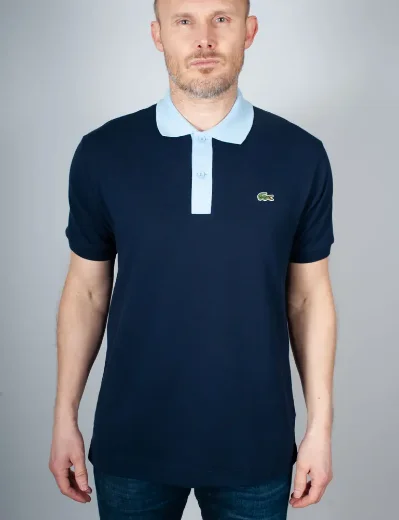 Lacoste Classic Fit Contrast Collar Polo | Navy / Blue