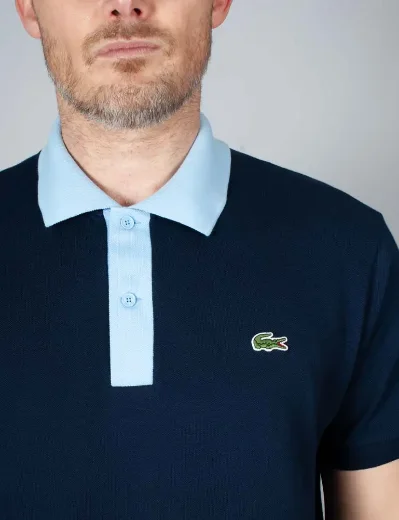 Lacoste Classic Fit Contrast Collar Polo | Navy / Blue