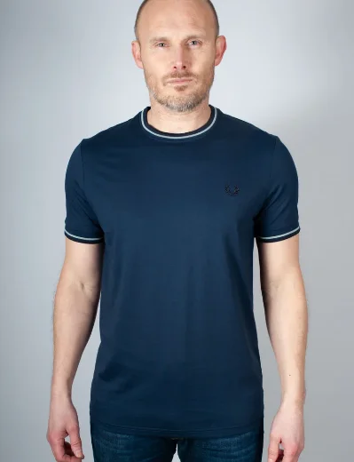 Fred Perry Twin Tipped T-shirt | Tennis Blue/ Silver Blue/ Navy