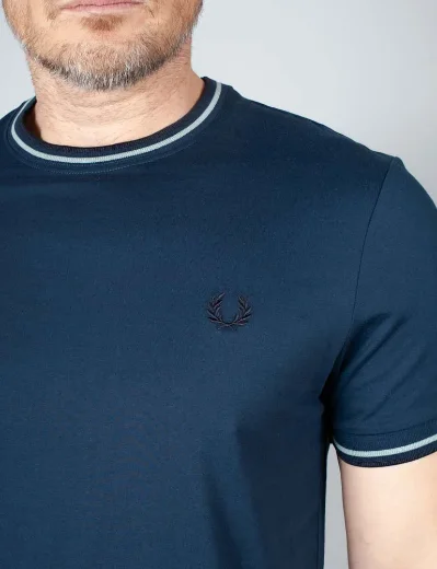 Fred Perry Twin Tipped T-shirt | Tennis Blue/ Silver Blue/ Navy