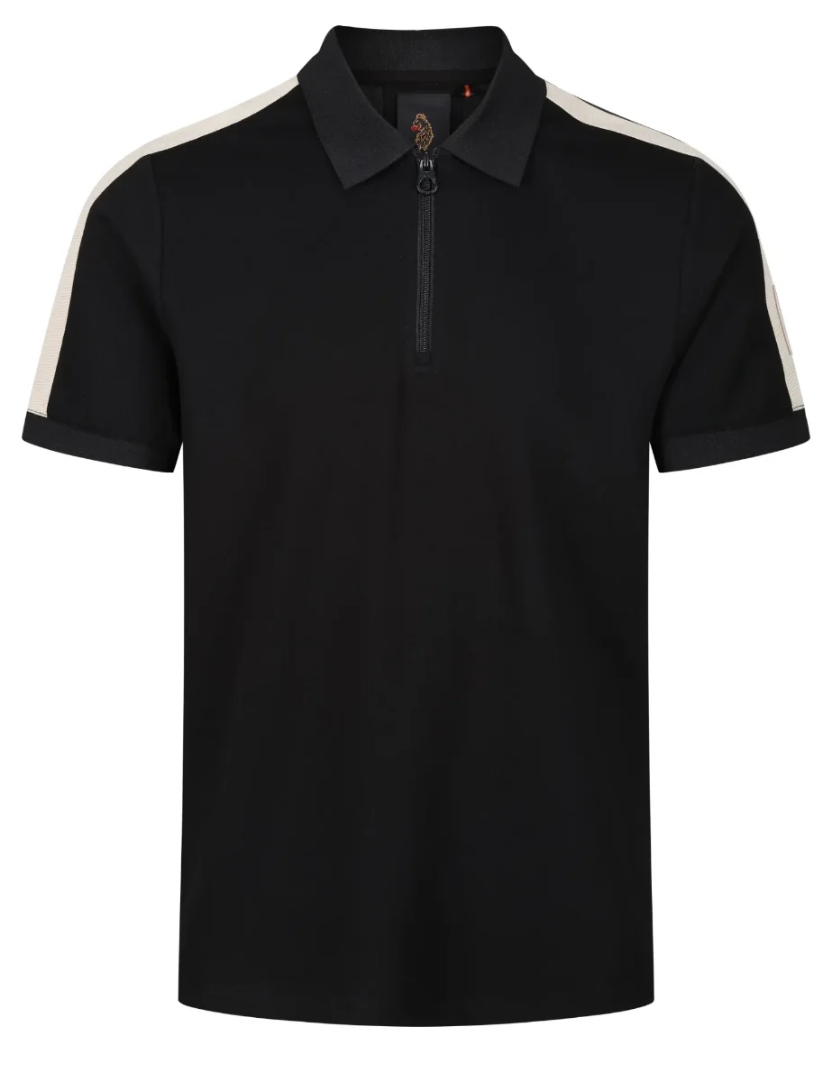 Luke Caltech Zip Polo | Black