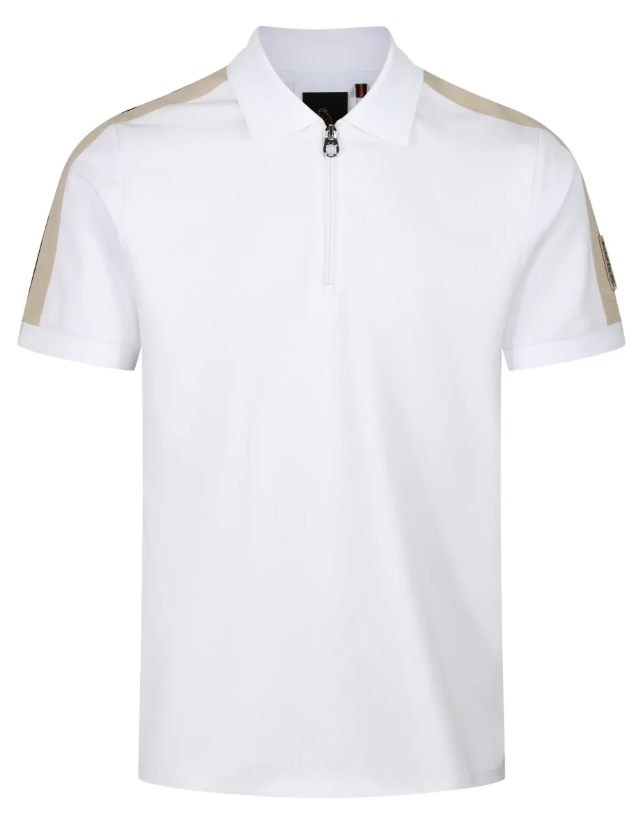 Luke Caltech Zip Polo | White