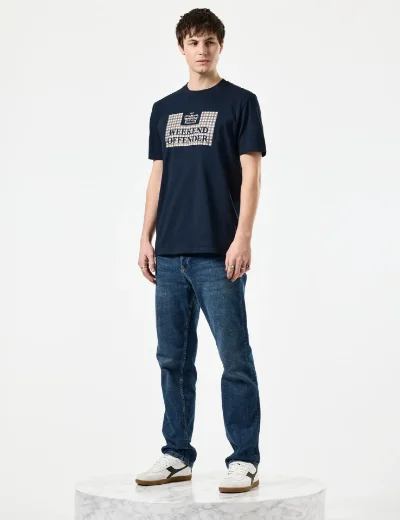 Weekend Offender Shevchenko Check Prison Logo T-Shirt | Navy/Mid House Check