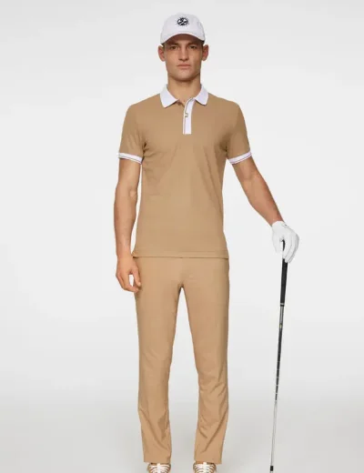 J.Lindeberg Bay Slim Polo | Tigers Eye