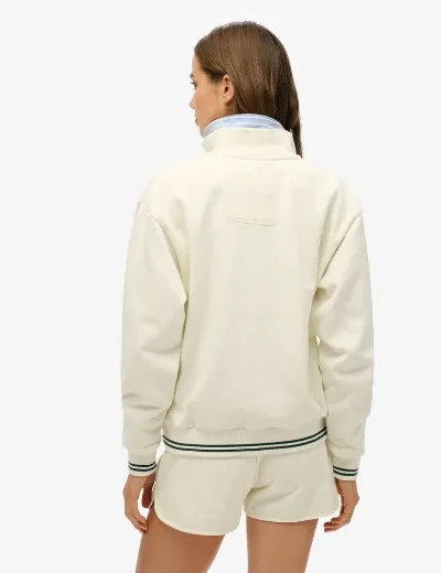 Superdry Country Club Loose Half Zip | Off White