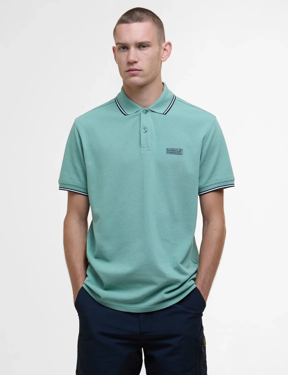 Barbour International Evan Short Sleeve Polo | Granite Green