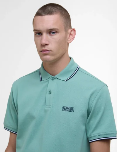 Barbour International Evan Short Sleeve Polo | Granite Green