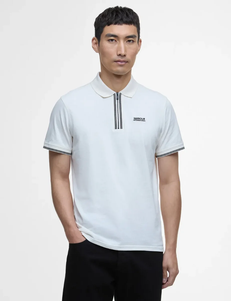 Barbour International Ollie Twin Tipped Polo Shirt | Whisper White