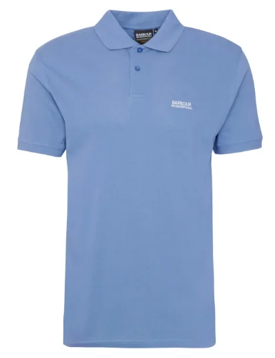 Barbour International Lightweight Pique Essential Polo Shirt | Washed Blue