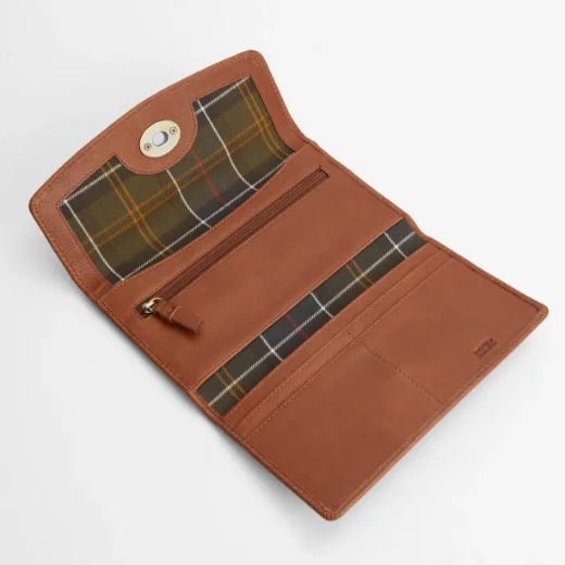 Barbour Isla Leather Travel Purse | Brown