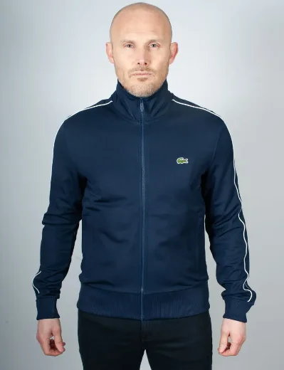 Lacoste Paris Piqué Zip Front Track Jacket | Midnight Blue