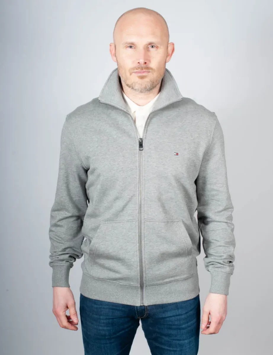 Tommy Hilfiger Essential Terry Zip-Thru Sweatshirt | Medium Grey Heather