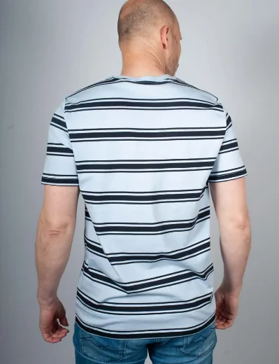 Fred Perry Fine Stripe T-Shirt | Light Smoke