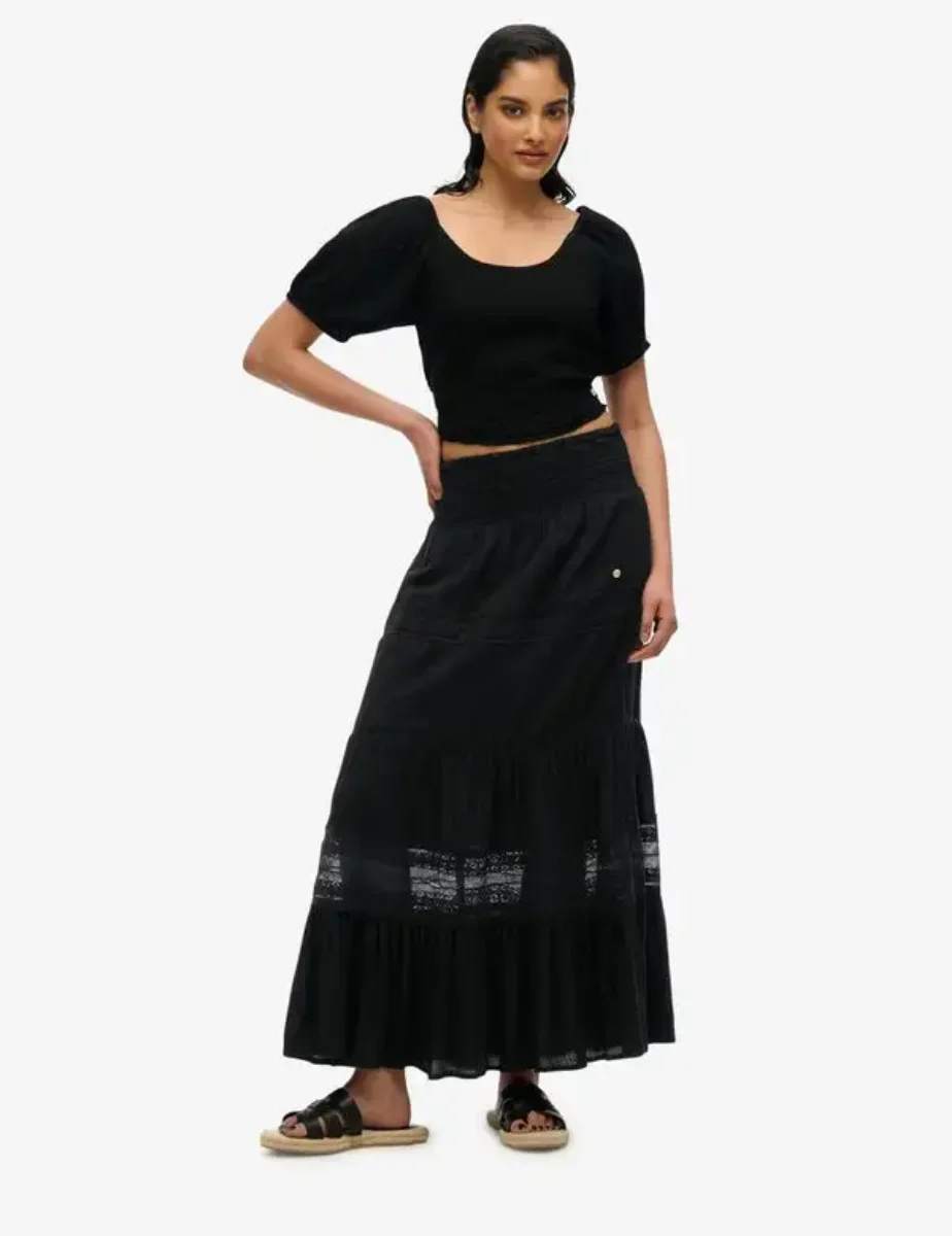 Superdry Womens Ibiza Maxi Skirt | Black