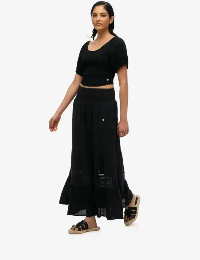 Superdry Womens Ibiza Maxi Skirt | Black