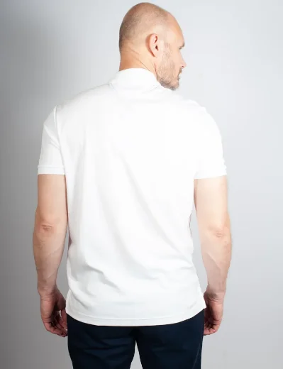Tommy Hilfiger Interlock Zip Neck Polo | White