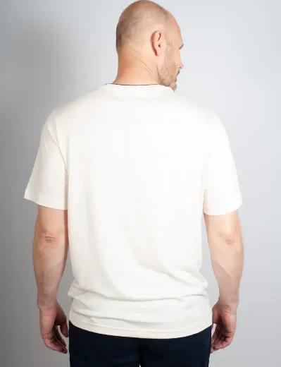 Tommy Hilfiger Cotton Modal Tipped Neck T-Shirt | Ivory Petal