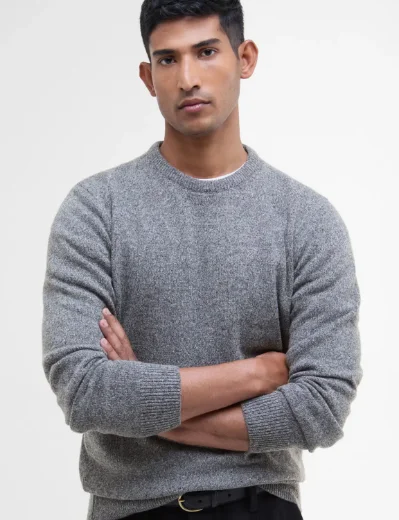 Barbour Essential Tisbury Crew Jumper | Grey