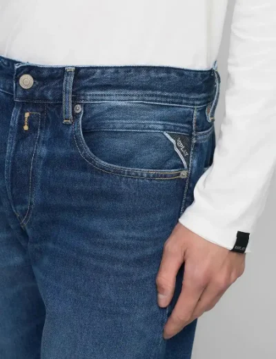 Replay Grover Straight Fit Jeans | Dark Blue