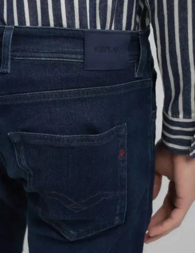 Replay Grover 879 980 Straight Fit Jean | Dark Blue