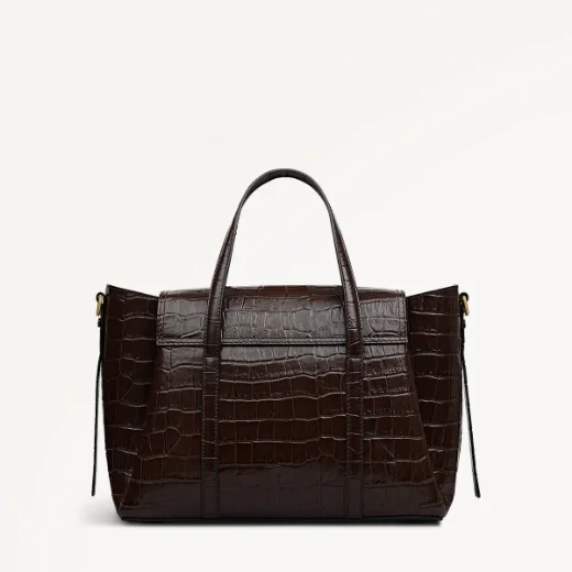 Radley The Chancery Faux-Croc Medium Flapover Grab | Dark Oak