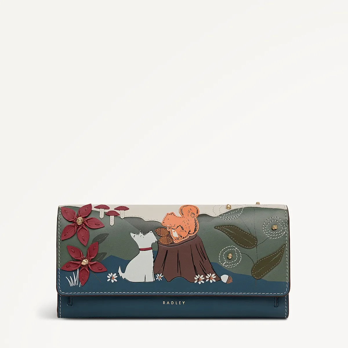 Radley Autumn Leaves Large Flapover Purse | Snow