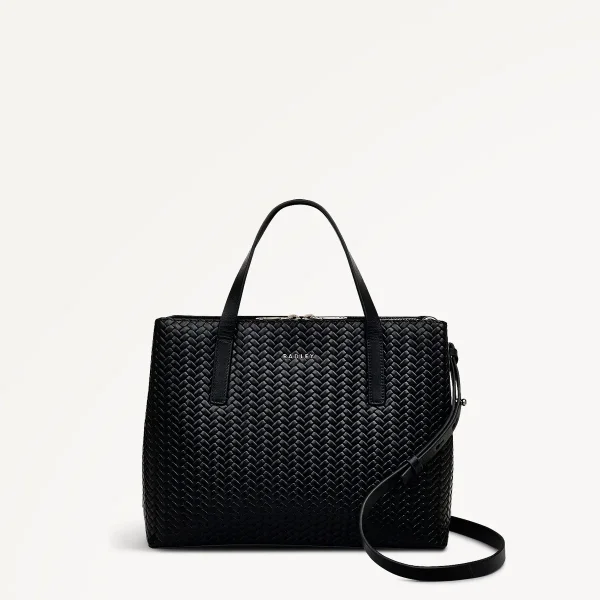 Radley Dukes Place Medium Zip-Top Grab Bag | Black Weave Radley Dukes Place Medium Zip-Top Grab Bag | Black Weave