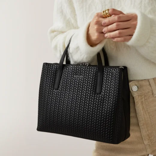 Radley Dukes Place Medium Zip-Top Grab Bag | Black Weave