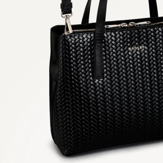 Radley Dukes Place Medium Zip-Top Grab Bag | Black Weave