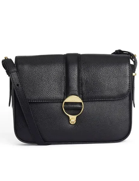 Barbour Women's Rosa Leather Crossbody bag | Black Barbour Women's Rosa Leather Crossbody bag | Black