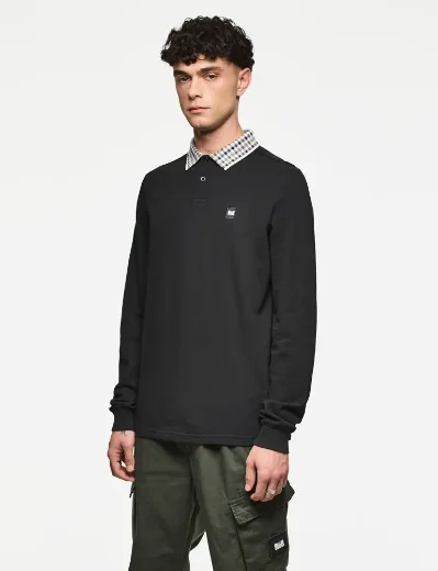 Weekend Offender Lindley Long Sleeve Polo | Black