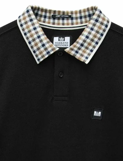 Weekend Offender Lindley Long Sleeve Polo | Black