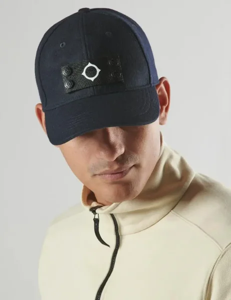Ma.Strum Wool Badge Cap | Ink Navy Ma.Strum Wool Badge Cap | Ink Navy