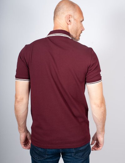 Fred Perry Twin Tipped Polo Shirt | Oxblood/Ecru