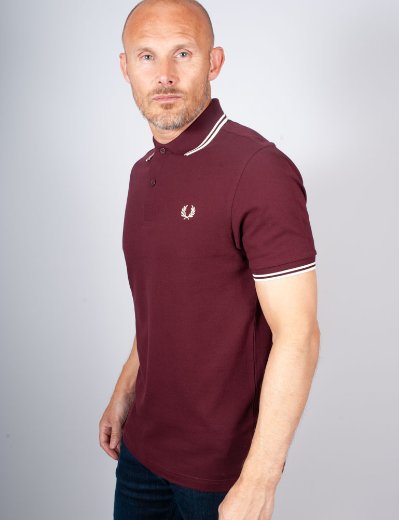 Fred Perry Twin Tipped Polo Shirt | Oxblood/Ecru