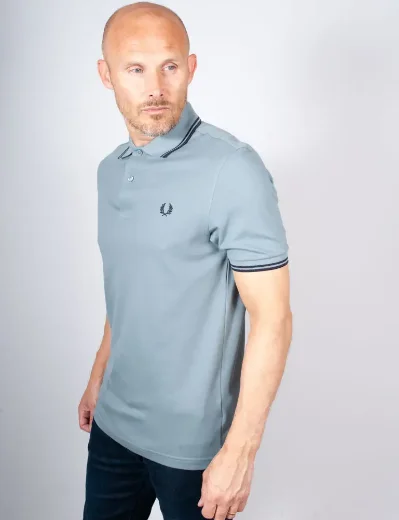 Fred Perry Twin Tipped Polo Shirt / Stockport Blue / Navy