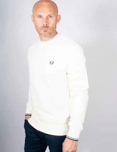 Fred Perry Crew Neck Sweatshirt | Ecru