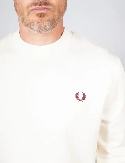 Fred Perry Crew Neck Sweatshirt | Ecru