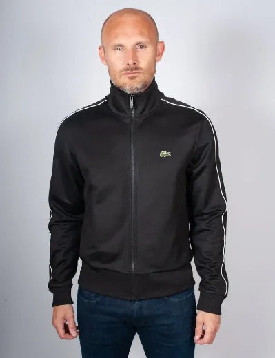 Lacoste Paris Piqué Zip Front Track Jacket | Black