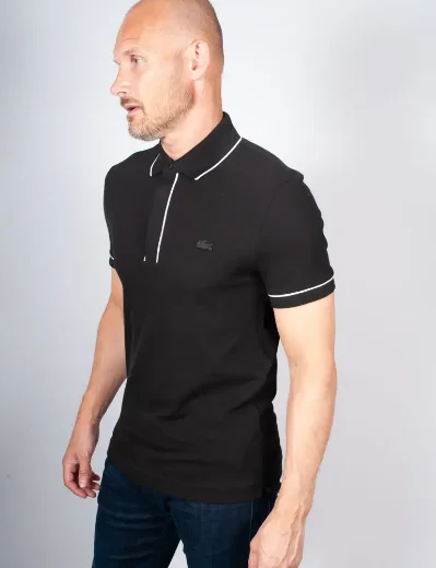 Lacoste Paris Stretch Piqué Polo Shirt | Black