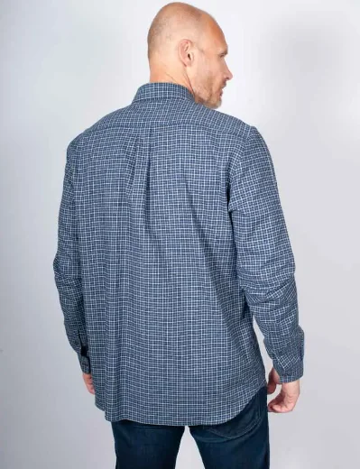 Lacoste Regular Fit Plaid Flannel Shirt | Navy Blue/White