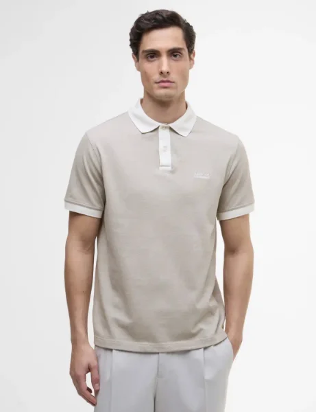 Barbour International Morley Oxford Polo | Whisper White/Brindle Barbour International Morley Oxford Polo | Whisper White/Brindle