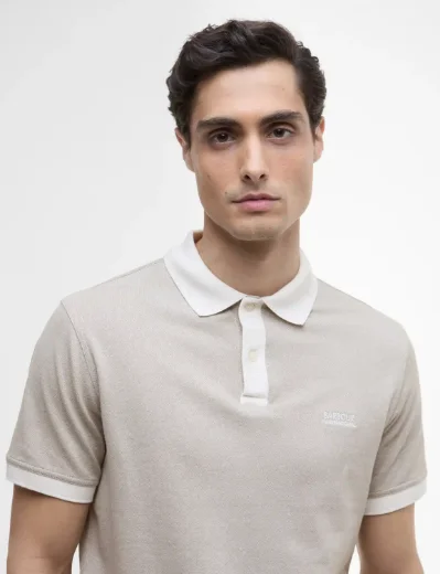 Barbour International Morley Oxford Polo | Whisper White/Brindle