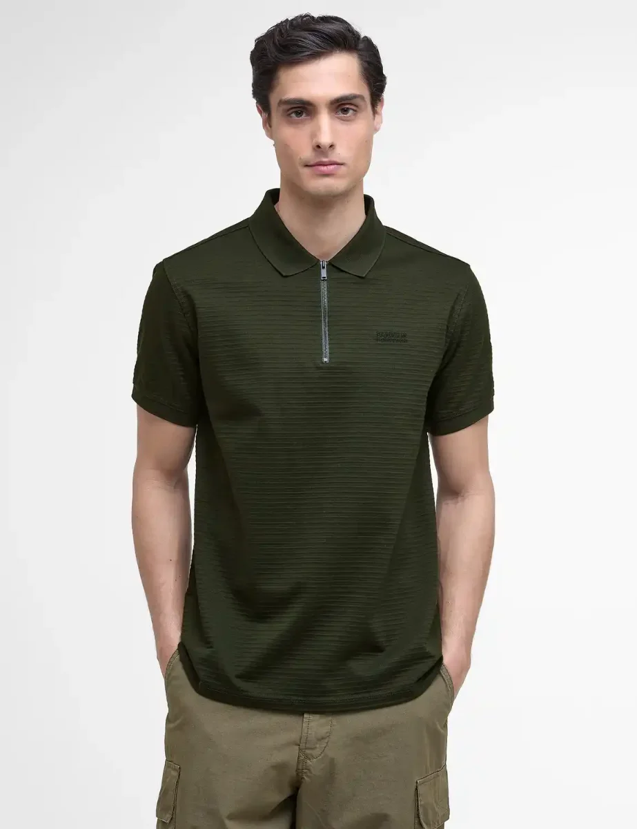 Barbour International Alfred Jacquard Stripe Polo | Sage