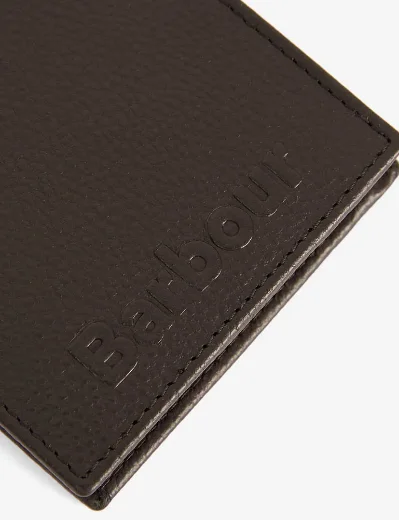 Barbour Logo Leather Billfold Wallet | Black