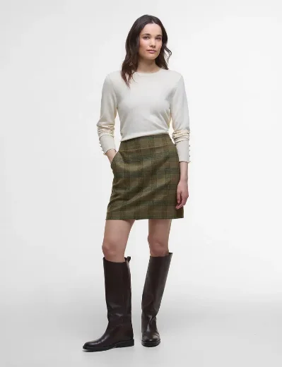Barbour Carlby Crew Neck Knitted Jumper | Cream