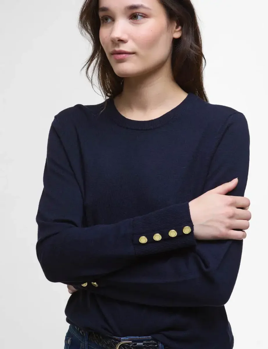 Barbour Carlby Crew Neck Knitted Jumper | Navy